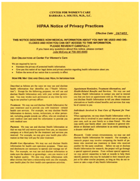 HIPPA  Notice of Privacy 